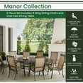 thumbnail image 3 of Hanover Manor 9-Piece Outdoor Dining Set with 8 Sling Dining Chairs and 95-in. x 60-in. Oval Cast-Top Dining Table, 3 of 7