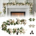 thumbnail image 2 of Miyuadkai Artificial Fall Flower, Autumn Green and White Maple Leaf on Rattan Stem, No-Withering Multi-Scenario Decoration for Home, Wedding, Centerpieces (1 Flower), 2 of 7