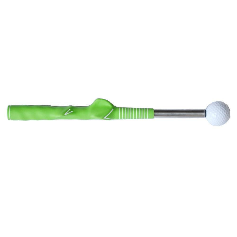 Golf Grip Swing Training Aid Retractable Soundable Golf Trainer Devices Green