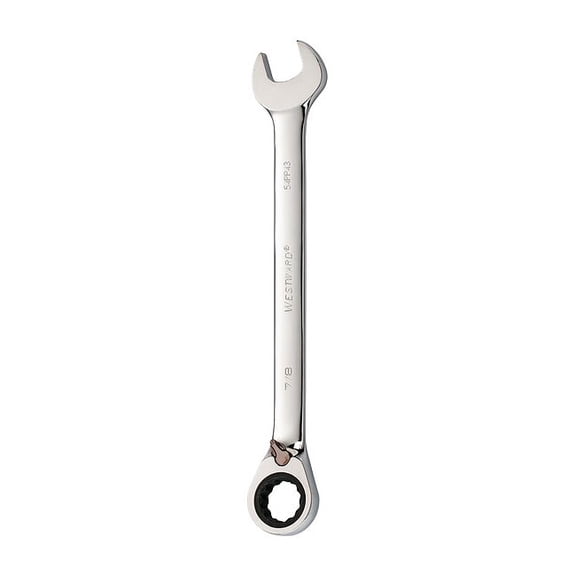 Westward Ratcheting Wrench, Combination, SAE, 7/8" 54PP43