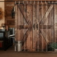 Fabric Barn Door Shower Curtain for Bathroom 72Wx72H Inch