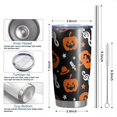 thumbnail image 6 of 20oz Tumblers Musical Halloween Icons Pattern Stainless Steel Vacuum Insulated Double Wall Travel Tumbler Cups Mug with Lid and Straw,Cleaning Brush for Cold & Hot Drinks, 6 of 7