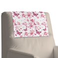 thumbnail image 7 of TSOVTHRID Recliner Headrest Protector, PU Waterproof Headrest Cover, Recliner Headrest Cover for Home,Living Room Decoration 17x27in, Pink Cherry Blossom Butterfly White Print, 2 Pieces, 7 of 7