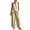 Brown 12, variant on Karymi Womens Tops Dressy Casual 2 Piece Gingham Linen Blend Outfit Set, V Neck Sleeveless Loose Pullover Tank Top Elastic High Waist Wide Leg Pants with Pockets Womens T Shirts