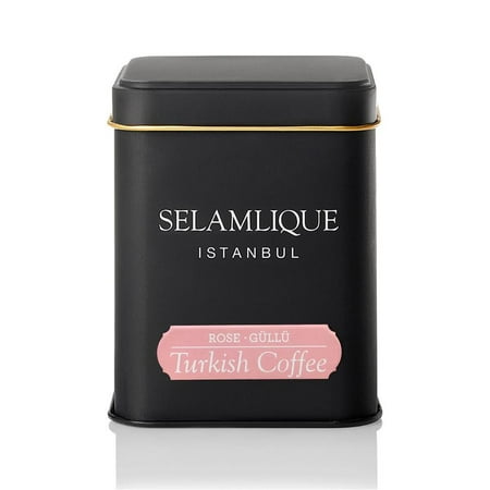 Selamlique Turkish Coffee with Rose, Rose Flavored Ground Turkish Coffee