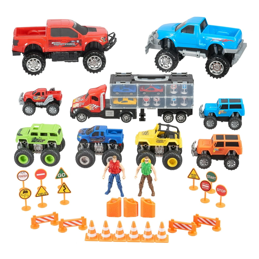 Kid Connection Jumbo Vehicles Play Set with Action Figures, 44 Pieces