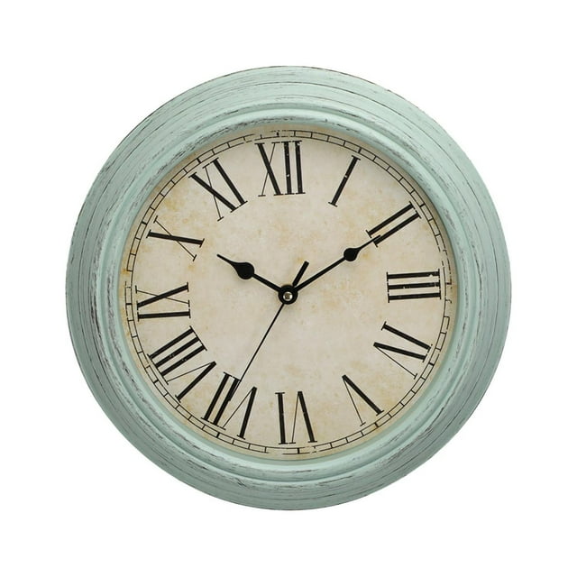 Reloj de pared con números grandes, silencioso, decorativo, de 12 pulgadas, para dormitorio Verde