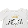 thumbnail image 3 of CNKOO Baby Girls Short Sleeve Daddy‘s Princess Romper with Ruffle Short and Headband 3pc Outfit Set, 3 of 5