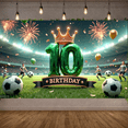 thumbnail image 4 of Green Crown Birthday Banner Colorful Balloons Soccer Theme Party Decoration for Sports Event Kids Celebration Indoor, 4 of 9