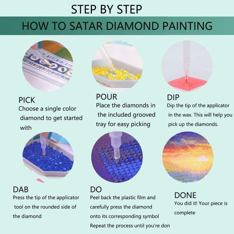 DIY 5D Diamond Painting Kits for Adults,Full Drill Crystal Diamond Dots Art Kit Cross Stitch Embroidery Paint with Diamonds Crafts for Kids and Beginn