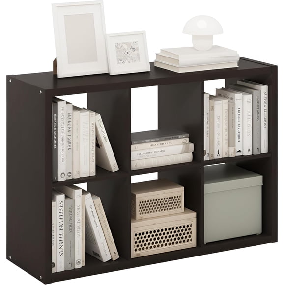 Cubicle Book Shelf Vertical Thick Frame Bookshelf Horizontally & Vertically Reversible Bookcase with Open Back x x for Living Room Bedroom Home Office