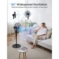 thumbnail image 4 of PELONIS Ventilador de pie con pedestal oscilante de 16" | Altura ajustable | Motor CC ultra silencioso | Control remoto | 12 velocidades | Temporizador de 12 horas | Alta eficiencia energética, 4 of 5