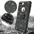 thumbnail image 3 of Apple Iphone 8 Case,Iphone 7 Case,Glitter Cute Phone Case Girls Kickstand,Bling Diamond Rhinestone Bumper Ring Stand Sparkly iPhone 7/8 - Black, 3 of 6