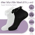 thumbnail image 3 of GIRACOA 8 Pairs Lace Ruffle Frilly Ankle Socks for Women, Ruffle Frilly Lolita Sock with A Laundry Bag(White, Black), 3 of 7