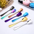 thumbnail image 4 of TNOBHG Durable Stainless Steel Cutlery Stainless Steel Spoon Gourd Shape Long Handle Colorful Dessert Cake Soup Salad Coffee Ice Cream Scoop Kitchen Utensil, 4 of 8