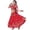 a-Red9623, variant on Girls Kids Belly Dance Set Performance Outfit With Veil Coin Decor Short Sleeve Crewneck Crop Top Skirt For Stage Show Stylish Outfit