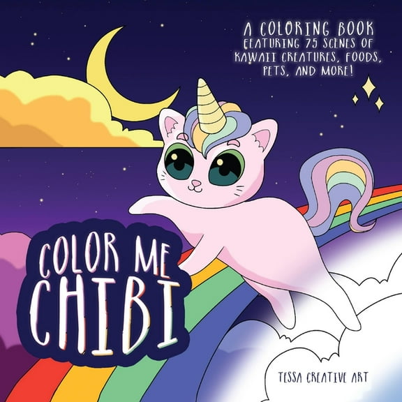 Color Me Chibi: A Coloring Book Featuring 75 Scenes of Kawaii Creatures, Food, Pets, and More, (Paperback)