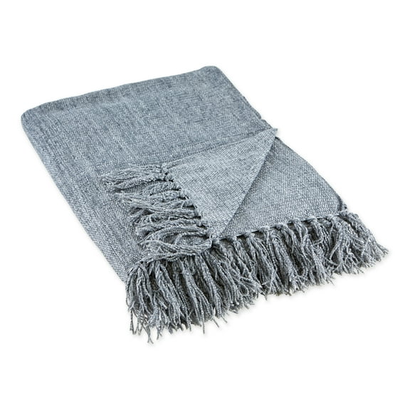 DII Soft Denim Blue Chenille Throw