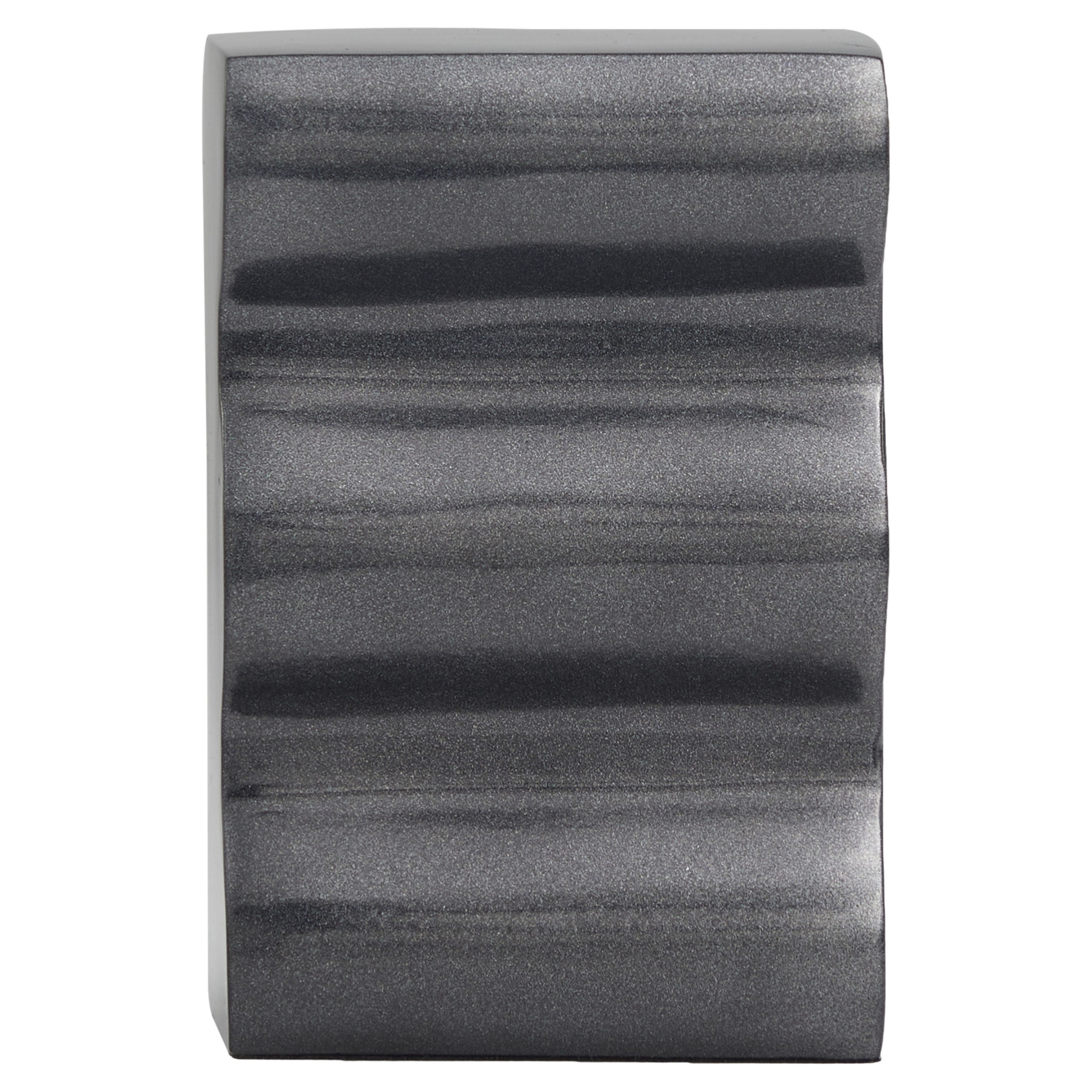 DecMode 4" Wave Inspired Dark Gray Aluminum Bookends (Set of 2)