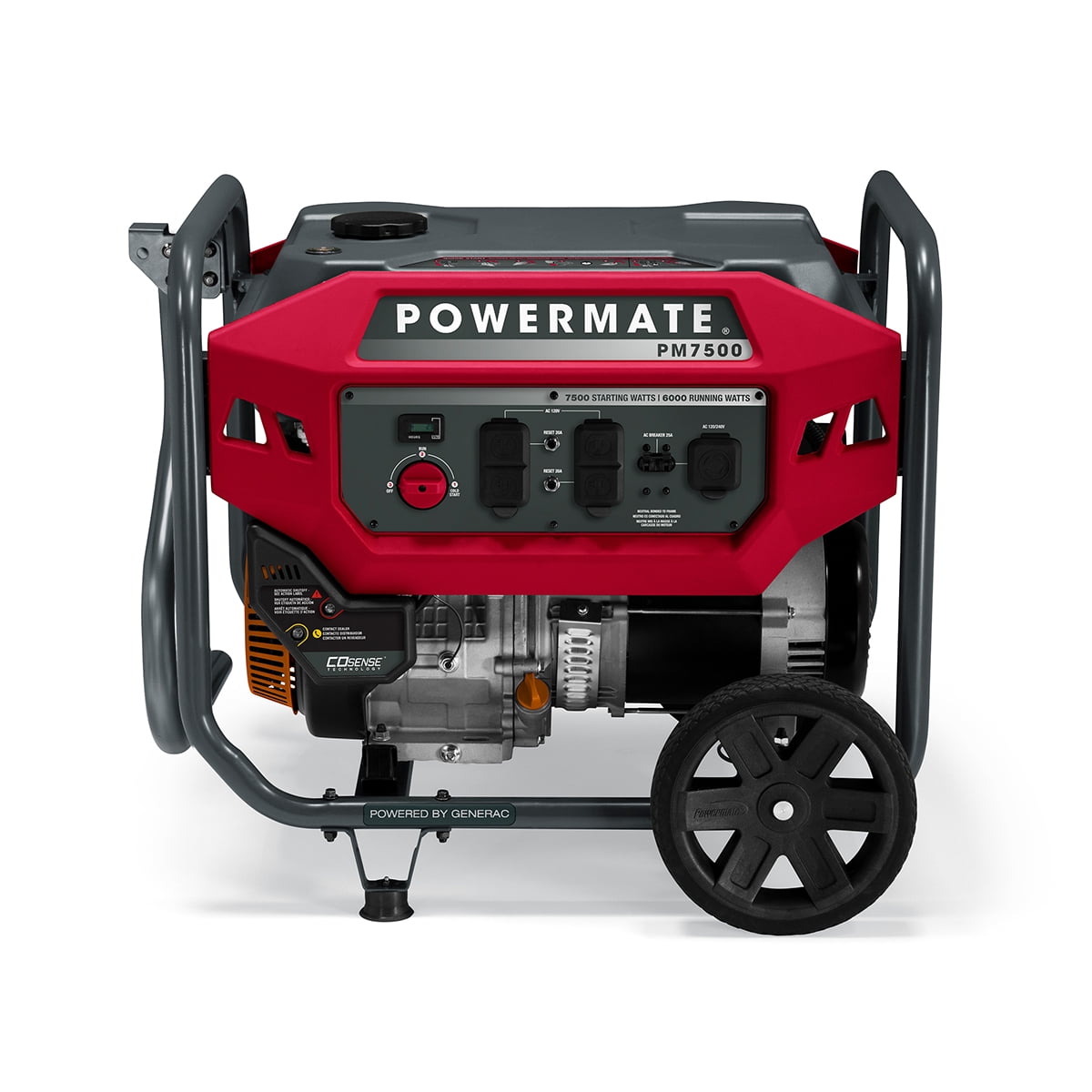 Powermate PM7500 - 7,500 Watt Manual Start Gasoline Powered Portable Generator, with CO-Sense, 50 ST