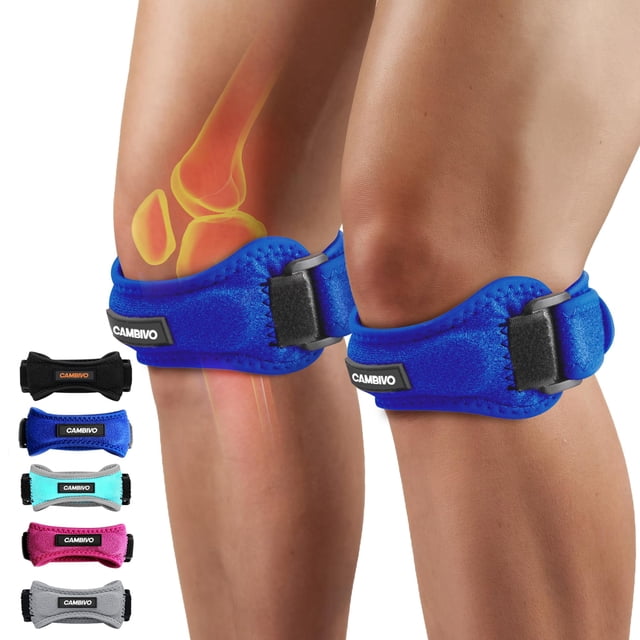 Rodillera CAMBIVO, paquete de 2, para correa de soporte para el dolor de rodilla