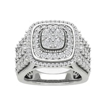Araiya 10K White Gold Diamond Halo Band Ring for Women (2 cttw, I-J Color, I2-I3 Clarity), Size 10