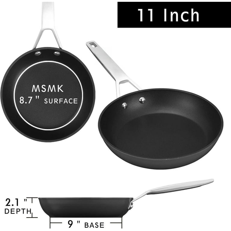 MsMk Nonstick Frying Pans, 8-Inch and 10-Inch Non Stick Pans Set PFOA Free  Non-Toxic, Skillet Set for Induction, Ceramic and Gas Cooktops