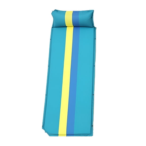 Eigraketly Colchón de aire inflable Tienda de campaña al aire libre Colchoneta gruesa a prueba de humedad Cojín de trekking ultraligero para carpas Azul amarillo