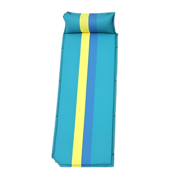 Yuarrent Colchón inflable para exteriores, colchoneta ancha, dispositivo de siesta empalmado autoinflable, almohadilla a prueba de humedad, cojín para carpas Azul amarillo Yuarrent OD032011-01