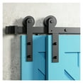 thumbnail image 1 of I-Shaped 4-9.6FT Bypass Sliding Barn Door Hardware, Track Bent Hanger System ,Long Lasting, 1 of 6