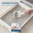 thumbnail image 4 of [22lbs Odor-Control Litter Box] Space-Saving, Hygienic Odor-Control Cat Litter Box with Tray & Scoop | Large Capacity for Cats Up to 22 lbs, Grey Plastic with Top-Entry & Paw Print Cutouts, 4 of 7