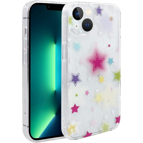 for iPhone 13 Case, Slim Cover Shockproof Bumper Protection Phone Case for iPhone 13 (6.1 inch), Glitter Star