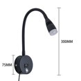thumbnail image 3 of Lámpara de lectura de pared LED Aplique de luz de lectura Cuello de cisne flexible Lámpara de interruptor táctil regulable de 3 W con puerto de carga USB y cable Luces de pared junto a la cama, 3 of 5