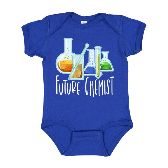 Inktastic Future Chemist with Beakers, Test Tubes and Formulas Boys or Girls Baby Bodysuit