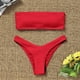 thumbnail image 3 of Gibobby Bañador de Bikini Traje de baño de control Bikini Traje de baño de cintura alta para dos mujeres Conjunto de tankinis(Rojo,CH), 3 of 5