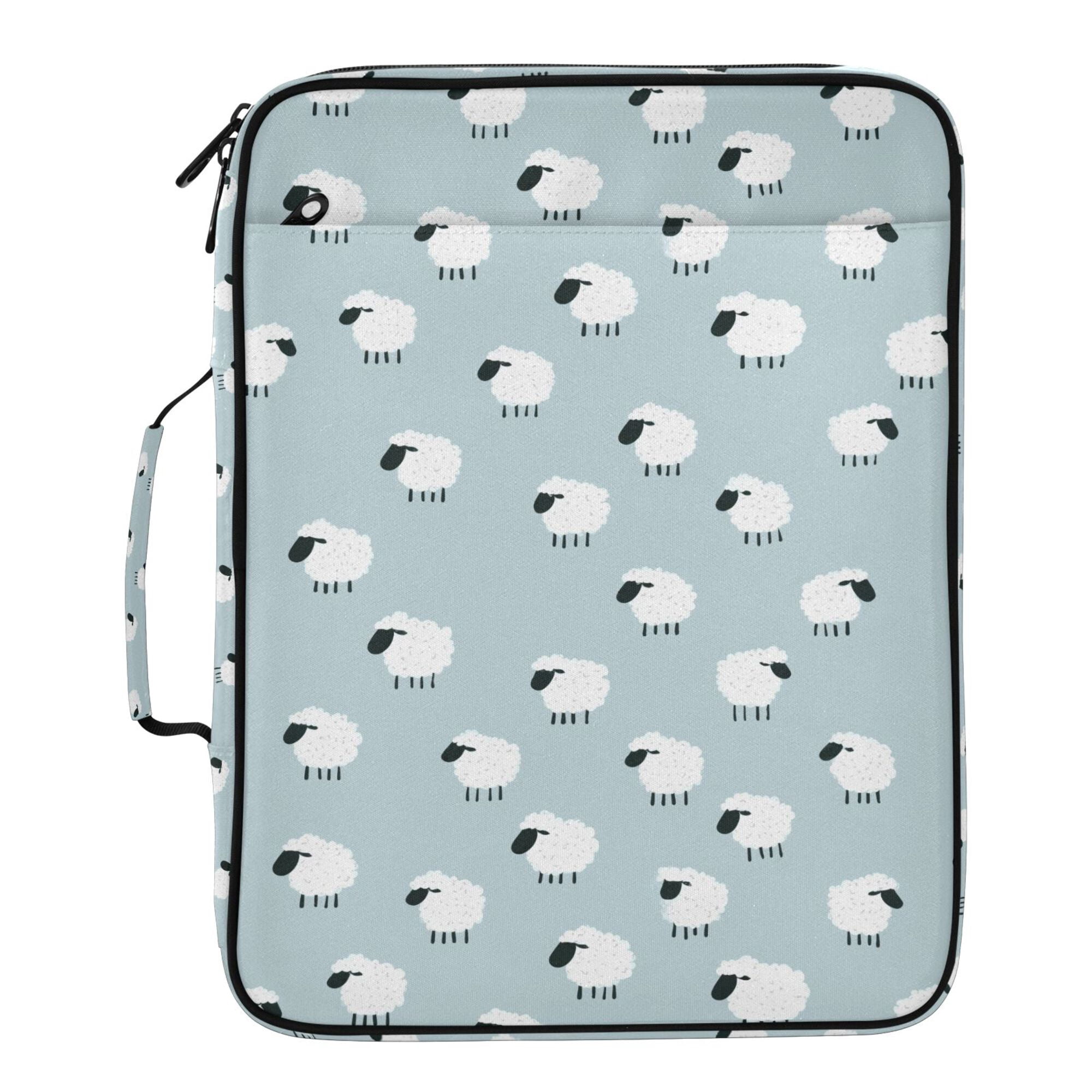 FORMRS Accordion File Folder A4 Size 7-Pocket Expanding Document Organizer Bag with 3 Ring Binder, Cartoon Sheep Pattern