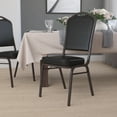 thumbnail image 2 of Flash Furniture HERCULES Series Crown Back Stacking Banquet Chair in Black Vinyl - Gold Vein Frame, 2 of 14