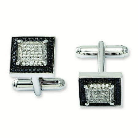 Sterling Silver and Cubic Zirconia Brilliant Embers Cuff Links