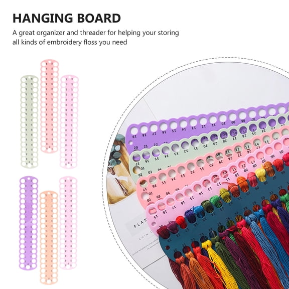 Topbathy 6Pcs Wear Resistant Plastic Floss Organizers for Cross Stitch and Sewing Thread Management