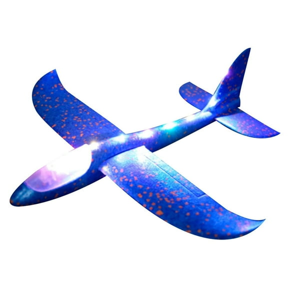 QJUHUNG 18.5” LED Light Airplane Toys Foam Flight Mode Throwing Air Plane Led Flashing Aircraft Toys Large Throwing Foam Plane with Flash Led Light Gifts for 3-9 Years Old Boys Girls
