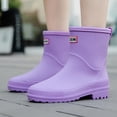thumbnail image 6 of IUJSOY Women Rain Boots Insulated Lightweight Rubber Fashion Garden Shoes for Women Wide Calf, 6 of 9