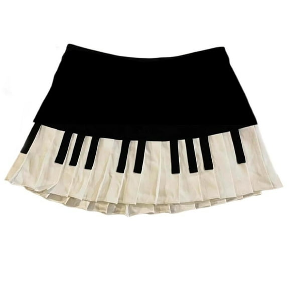 Women Y2k Piano Mini Skirts Harajuku Dark Coquette Aesthetic Grunge Short Skirt Streetwear