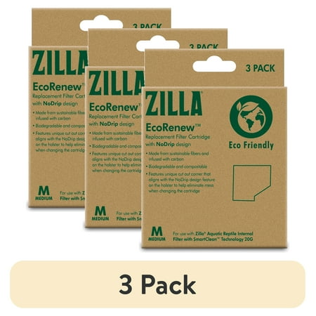 (3 pack) Zilla EcoRenew&trade; Filter Cartridges Medium 3 pack