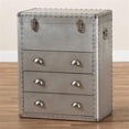 thumbnail image 2 of Bowery Hill Metal and Wood Silver Accent Storage Chest Rectangular Lift-Top 29.92"H Assembled, 2 of 11