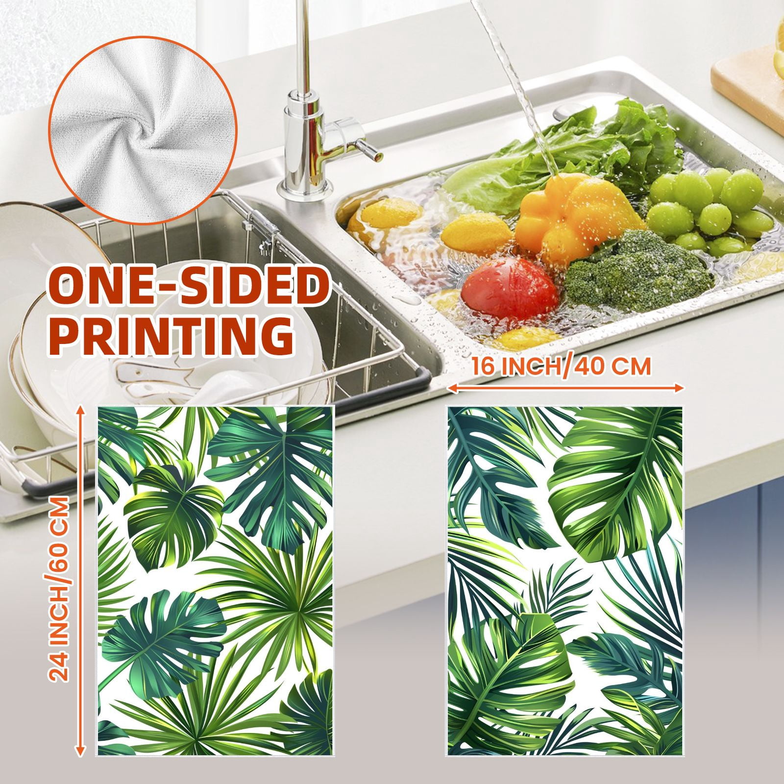 Boho Decorative Kitchen Towel for Bathroom Dressing Room Garden Car, Leaves Chinese Embroidery Floral Pattern Hand Towel, 4pcs/Pack 16x24inch, Breathable Durable Bathroom Accessories