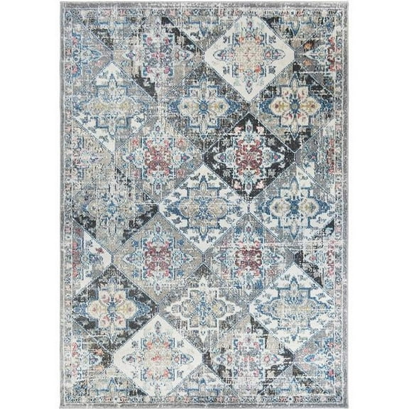 Mayberry Rug BC9343 8X10 7 ft. 10 in. x 9 ft. 10 in. Barcelona Porcelain Area Rug, Gray