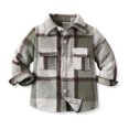 thumbnail image 2 of Adeawade Kids Boy Tops 18-24 Months Shirt Coat Jacket Plaid Long Sleeve Kids Lapel Button Tops Outwear Lovely Outfits Army Green, 2 of 4