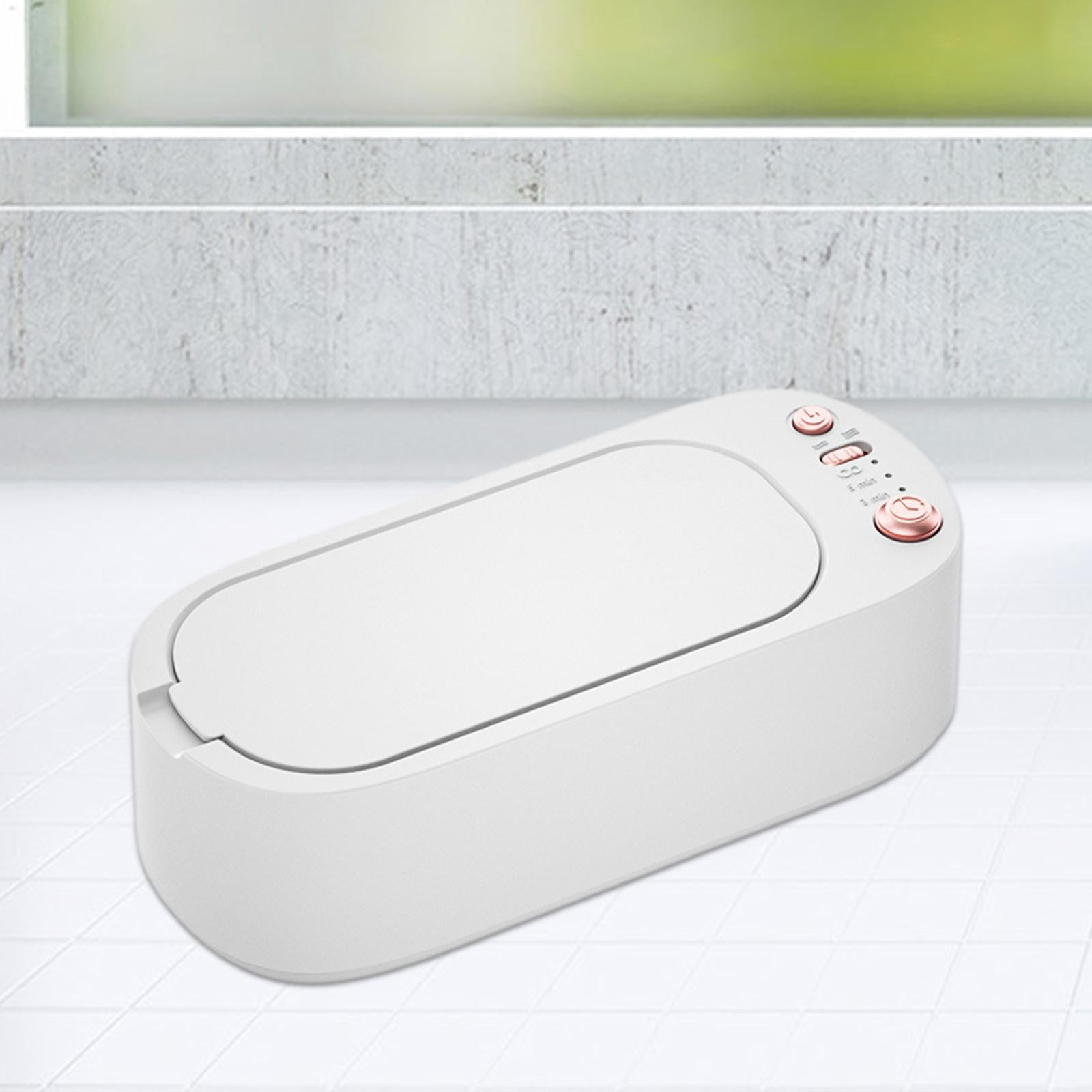Milageto Electric Cleaner Household Cleaning Machine Cleaning Box 3 Gear Portable 20 Tank Glasses Cleaner Tool for Necklaces Ea White