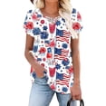 thumbnail image 4 of SELONE Oversized T Shirts for Women 4th of July Patriotic Graphic Pullover V Neck Short Sleeve Tops Summer Clothes, 4 of 4