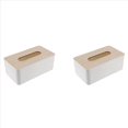 thumbnail image 1 of 2X Caja de Pañuelos de Papel Tapa de Madera Caja de Papel Sanitaria Caja de Servilletero de Madera Maciza Caja de Pañuelos de Papel Simple y de Moda, 1 of 5